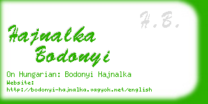 hajnalka bodonyi business card